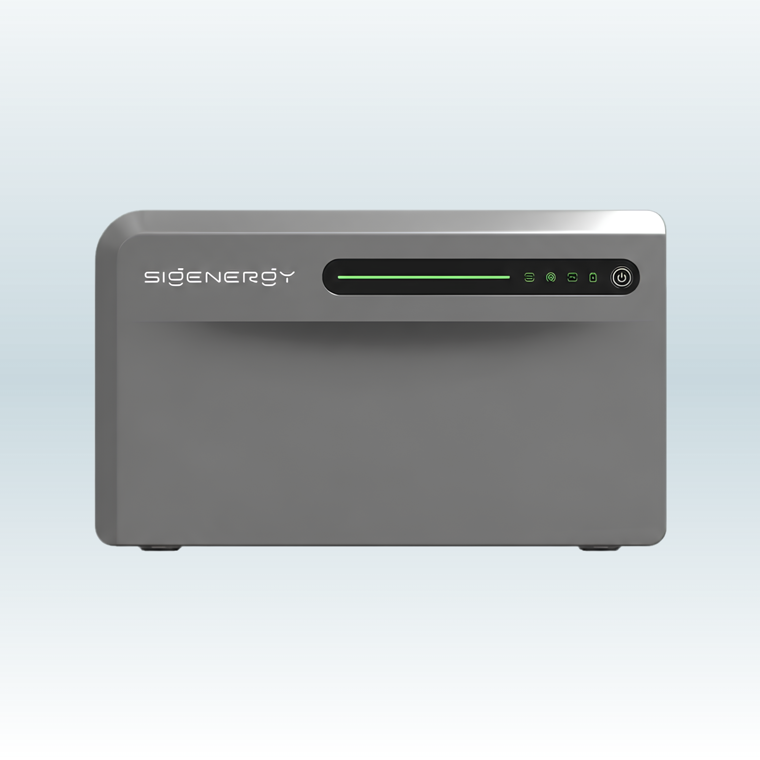 Sigenergy SigenMate 2700 Ultra plug-in thuisbatterij, voorkant met groene statusbalk